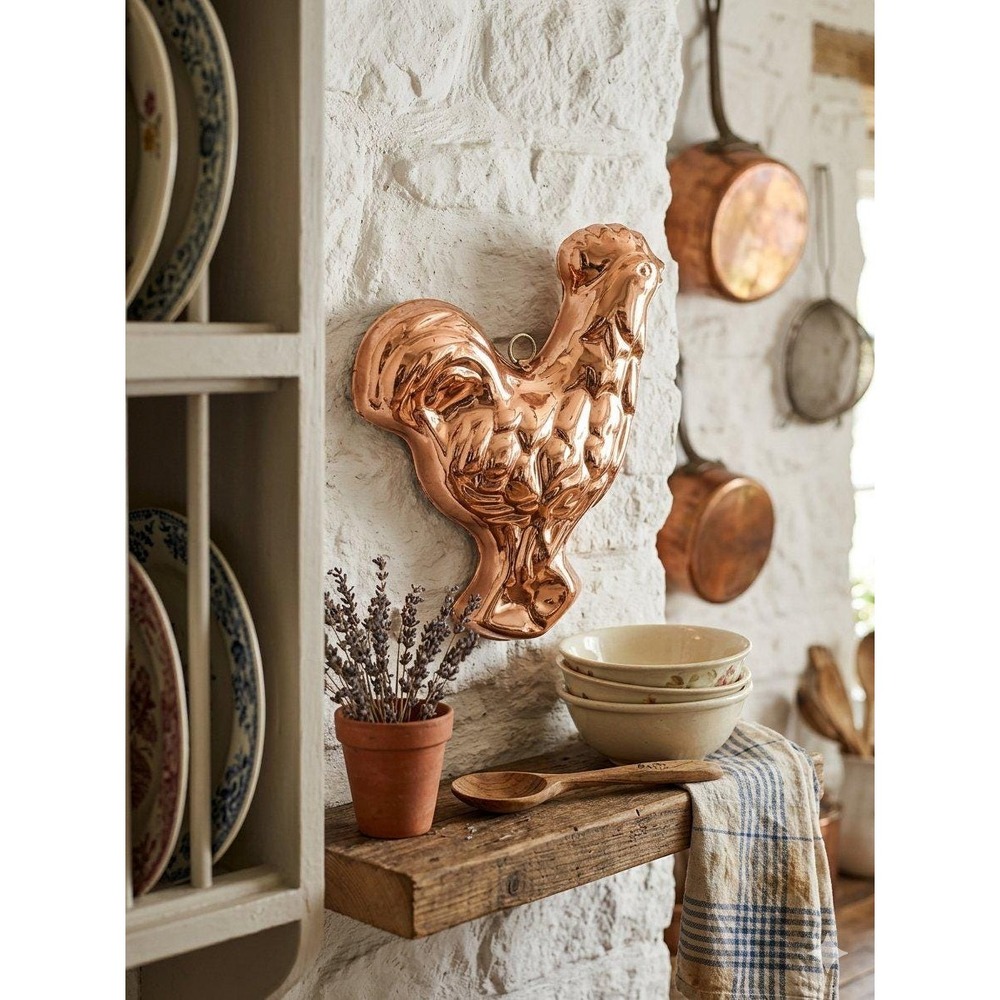 Copper Rooster Chicken Jello Mold Wall Hanging VTG Farmhouse Cottage Kitchen 11" - Picture 2 of 15